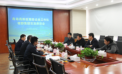 青島高新區(qū)服務(wù)企業(yè)工作隊(duì)赴牧野集團(tuán)交流座談會